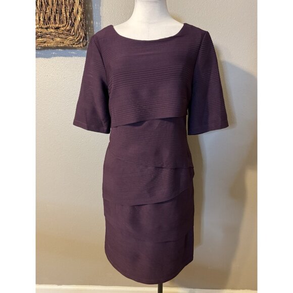 Connected Dress 14 Burgundy Wine Sheath Wedding Party Cruise Event Washable New - Picture 9 of 14